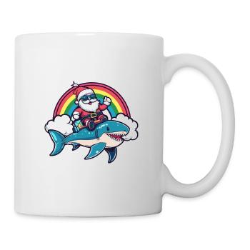 Shark Santa Claus Rainbow - Mug - white - Right