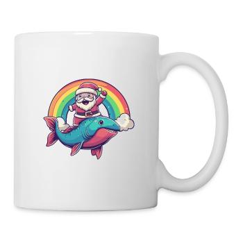 Piranha Fish Santa Claus Rainbow - Mug - white - Right