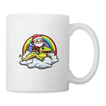 Lézard Père Noël Arc-en-ciel - Mug blanc - blanc - Droite