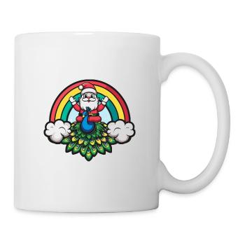 Peacock Bird Santa Claus Rainbow - Mug - white - Right