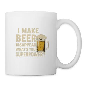 Bier verschwindet – deine Superkraft? - Tasse - Weiß - Rechts