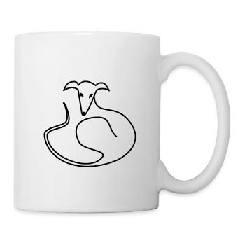 Galgo elegant liegend - Tasse - Weiß - Rechts