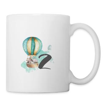 2e anniversaire, deux ans, deuxième montgolfière - Mug blanc - blanc - Droite