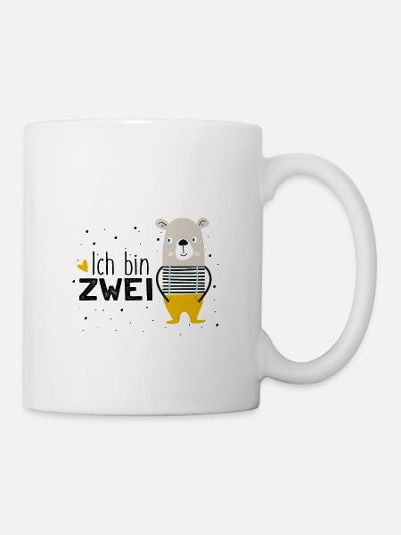 2. Geburtstag, zwei, zweiter, Bär, Birthday - Tasse - Weiß