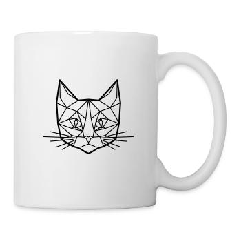 Polygon-Katze - Tasse - Weiß - Rechts
