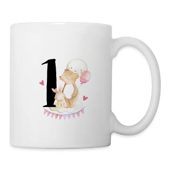1er anniversaire, un, premier, anniversaire, premier, fille - Mug blanc - blanc - Droite