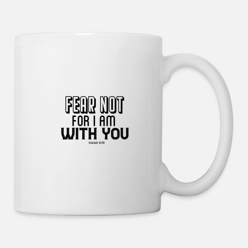 Bibelvers Jesaja 41,10 schwarz - Gott ist mit dir! - Tasse - Weiß