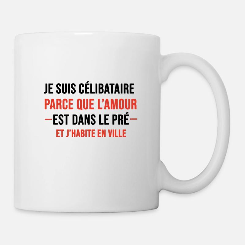 je suis célibataire parce que l'amourcadeau humour - Mug blanc - blanc
