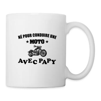 Né pour conduire une moto avec papy t-shirt moto - Mug blanc - blanc - Droite