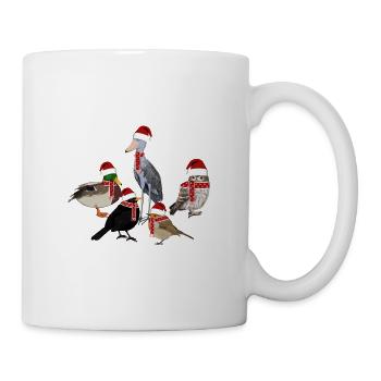 Oiseaux Noël Bonnet d’oiseau Écharpe Oiseau Amoureux des oiseaux - Mug blanc - blanc - Droite