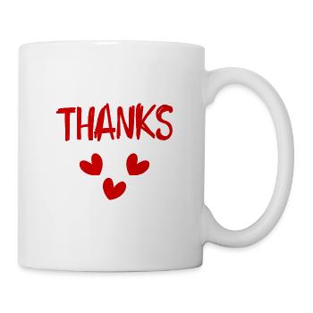 THANK YOU. THANKS. THANK YOU. ANNIVERSARY. BIRTH. - Mug - white - Right