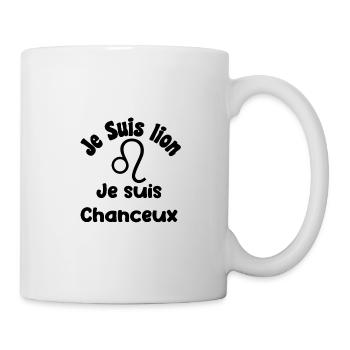 lion zodiaque signe - Je suis chanceux - Mug blanc - blanc - Droite