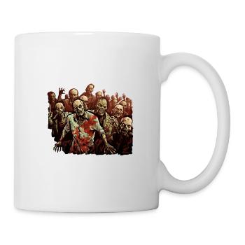 Groupe de zombies d’Halloween - Mug blanc - blanc - Droite
