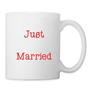 ICH LIEBE DICH. ICH HABE GERADE GEHEIRATET. Junggesellinnenabschied. VALENTINSTAG - Tasse - Weiß - Rechts