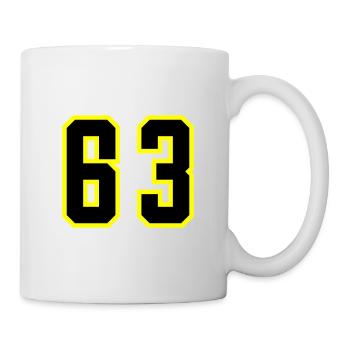 63 Zahl Trikot - Tasse - Weiß - Rechts