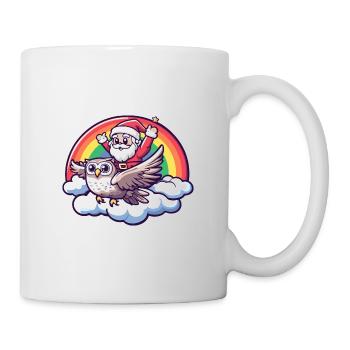 Owl Santa Claus Rainbow - Mug - white - Right