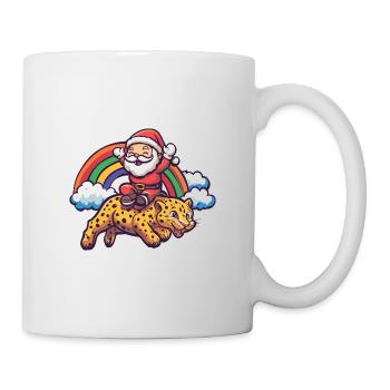 Léopard Père Noël Arc-en-ciel - Mug blanc - blanc - Droite