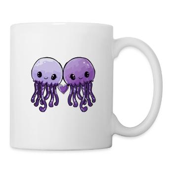 Jellyfish Couple Valentine's Day - Mug - white - Right