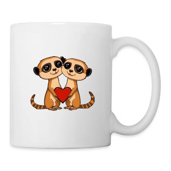Suricate Couple Saint-Valentin - Mug blanc - blanc - Droite