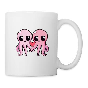 Oktopus Paar Valentinstag - Tasse - Weiß - Rechts