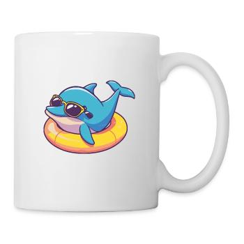 Dauphin Bande Dessinée Cool - Mug blanc - blanc - Droite