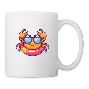 Krebs Krabbe Comic Cool - Tasse - Weiß - Rechts
