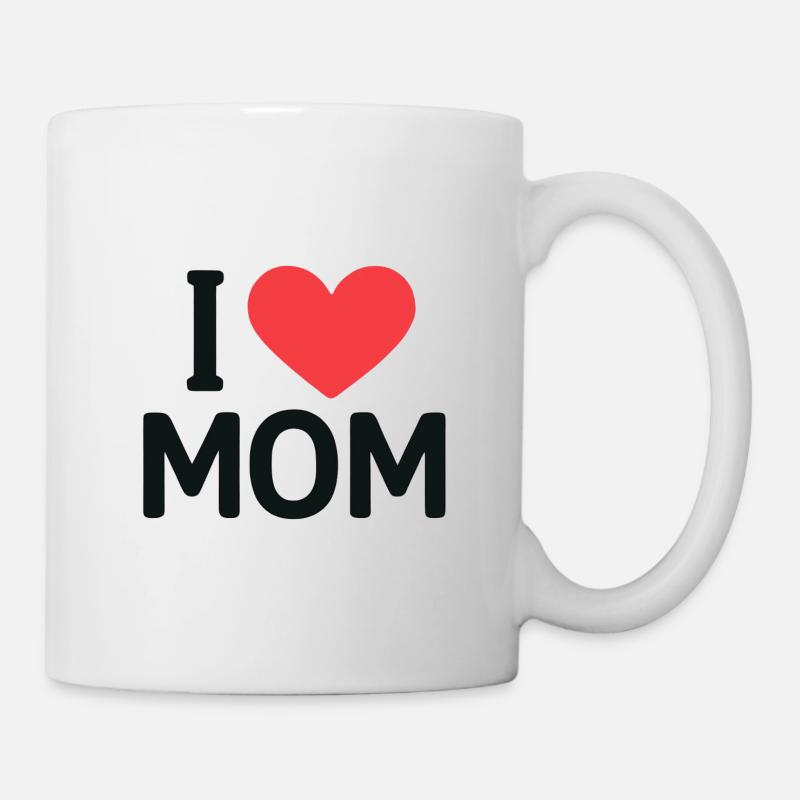 Ich liebe das MOM-Herzdesign - Tasse - Weiß