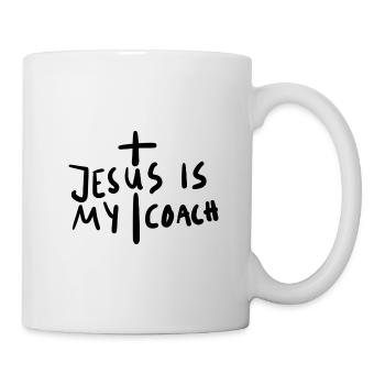 Jesus is my Coach - Black - Mug - white - Right