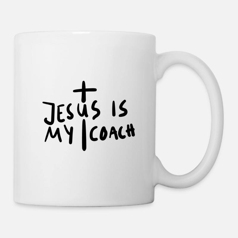 Jesus is my Coach - Schwarz - Tasse - Weiß