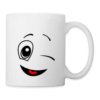 Funny Winking Face Smile Fun Gift - Mug - white - Right
