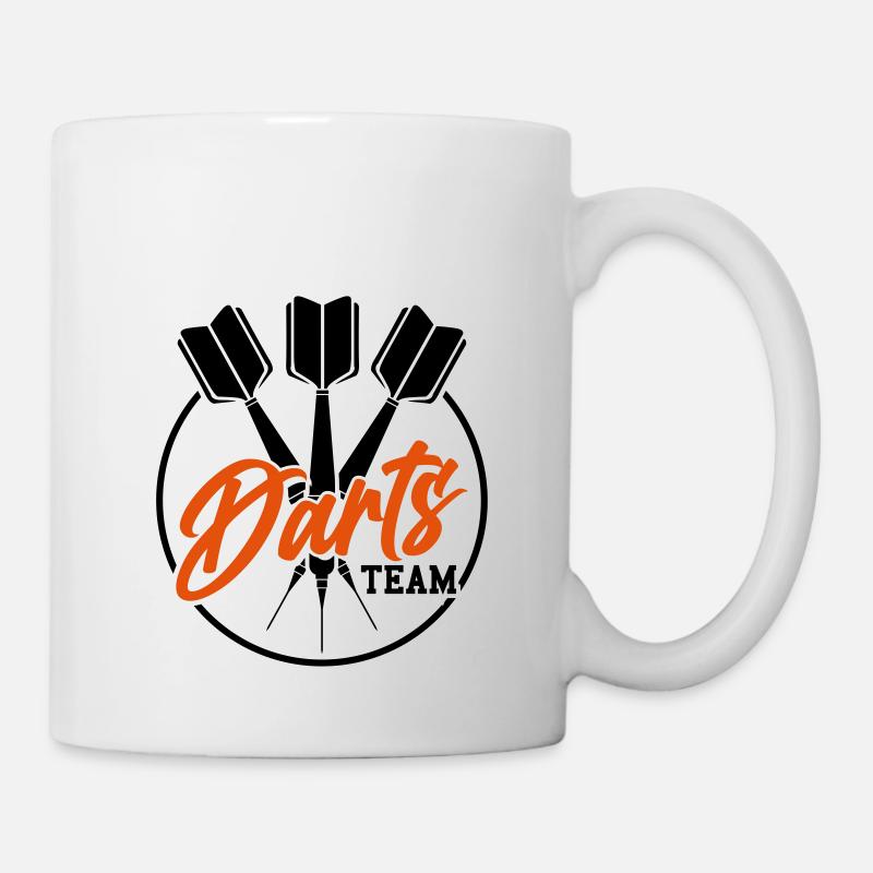 Équipe de fléchettes fléchettes fléchettes emblème logo bullseye - Mug blanc - blanc