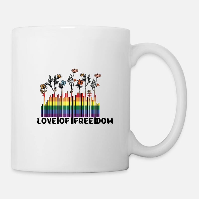Love of Freedom SPD code-barres LGBTQ - Mug blanc - blanc