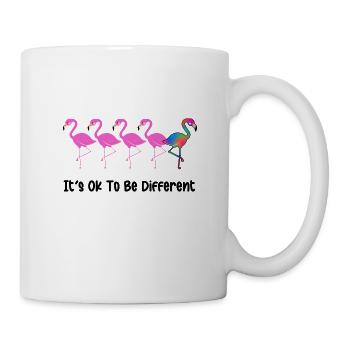 It's Ok To Be Different - Flamingoes - Mug - white - Right