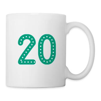 20 ANS. 20e ANNIVERSAIRE. ANNIVERSAIRE 20 ANS. 20 - Mug blanc - blanc - Droite