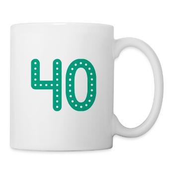40 JAHRE. 40-jähriges JUBILÄUM. JUBILÄUM 40 JAHRE. 40 - Tasse - Weiß - Rechts
