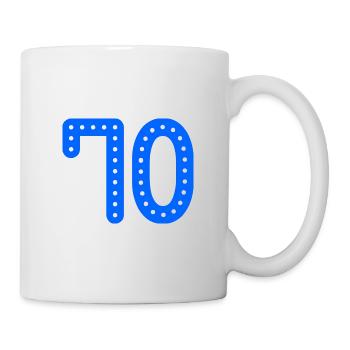 70 JAHRE. 70-jähriges JUBILÄUM. JUBILÄUM 70 JAHRE. 70 - Tasse - Weiß - Rechts