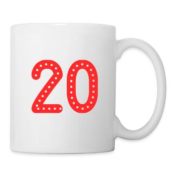 20 JAHRE. 20-jähriges JUBILÄUM. JUBILÄUM 20 JAHRE. 20 - Tasse - Weiß - Rechts