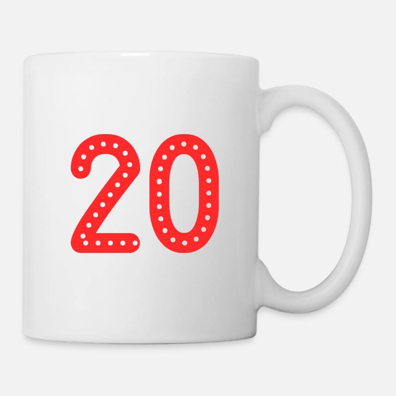 20 ANS. 20e ANNIVERSAIRE. ANNIVERSAIRE 20 ANS. 20 - Mug blanc - blanc