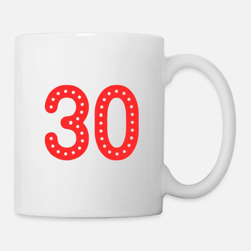30 ANS. 30e ANNIVERSAIRE. ANNIVERSAIRE 30 ANS. 30 - Mug blanc - blanc
