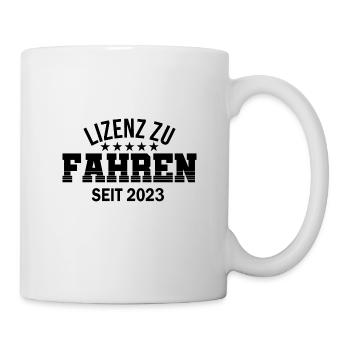 Führerschein 2023 Fahrprüfung bestanden Geschenk - Tasse - Weiß - Rechts