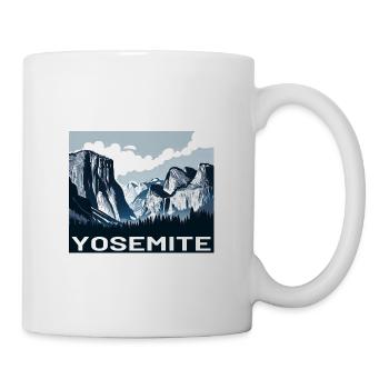 USA Yosemite National Park Sierra Nevada Blau Weiß - Tasse - Weiß - Rechts