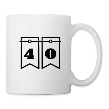 40. 40 YEARS. 40th ANNIVERSARY. 40TH ANNIVERSARY. - Mug - white - Right