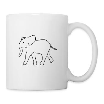 Elefant Symbol Tier Tiere - Tasse - Weiß - Rechts