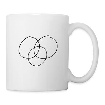 drei Kreise Kreis formen - Tasse - Weiß - Rechts