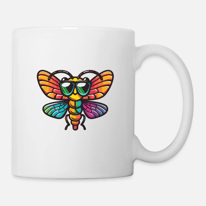 Libelle Tier - Tasse - Weiß