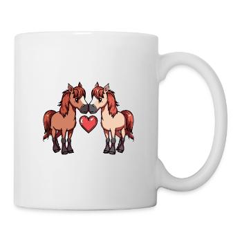 Pferd Paar Valentinstag - Tasse - Weiß - Rechts