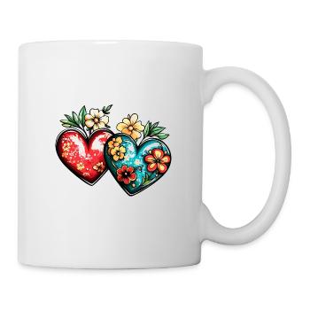 Hearts Love Flowers Wedding - Mug - white - Right