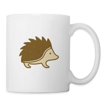 Stylisierter Igel mit Glitzer-Detail - Tasse - Weiß - Rechts