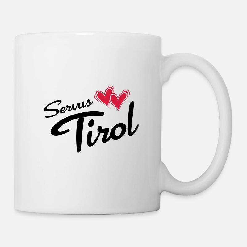 Servus Tyrol with double heart - Mug - white
