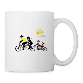 Family on a bicycle - Mug - white - Right